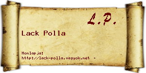 Lack Polla névjegykártya